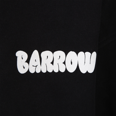 Shop Barrow Black Kidss Sweatshirt With Logo And Smiley Face