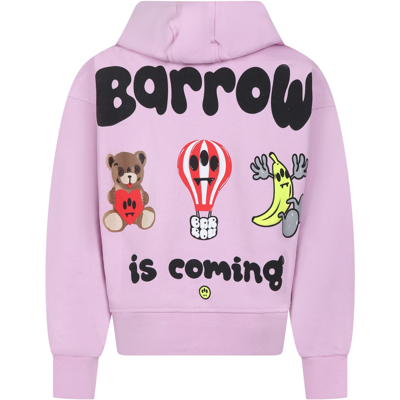 Shop Barrow Pink Sweatshirt For Girls With Logo And Hot Air Balloon