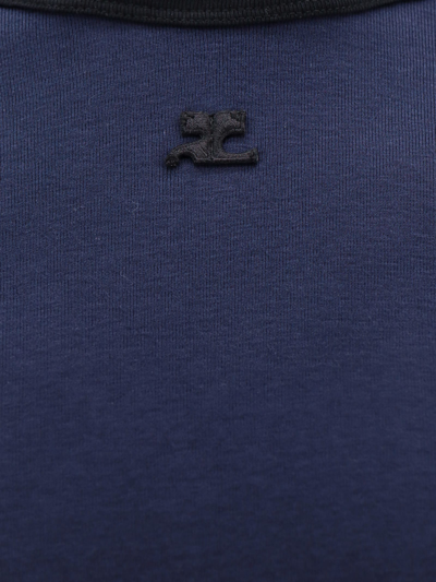 Shop Courrèges T-shirt In Blue