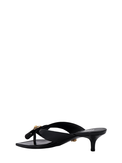 Shop Versace Gianni Ribbon Sandals In Black