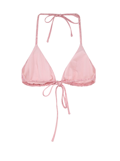 Shop Versace Bikini Top In Pink