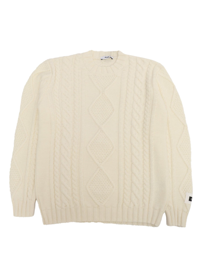 Shop Msgm Braided Sweater In Cream