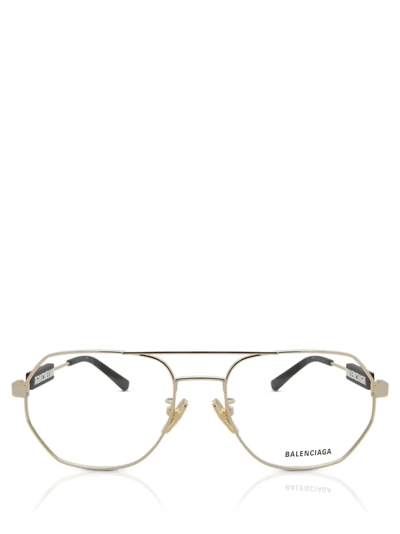 Shop Balenciaga Bb0117o Gold Glasses