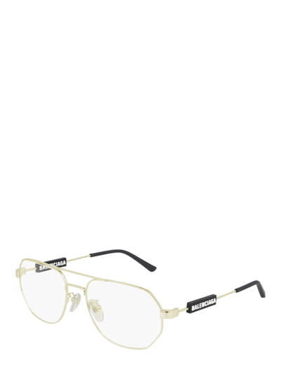 Shop Balenciaga Bb0117o Gold Glasses
