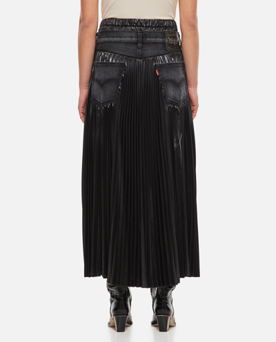 Shop Junya Watanabe Levis Front Slit Skirt In Grey