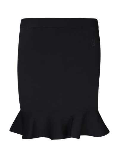 Shop Jw Anderson Ruffles Black Miniskirt