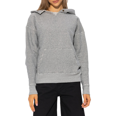Shop Saint Laurent Hooded Sweatshirt In Gray