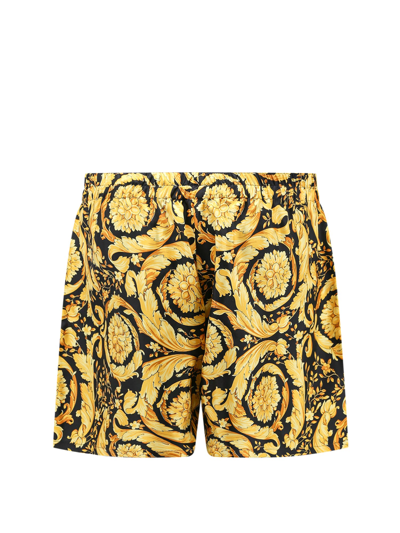 Shop Versace Shorts In Gold