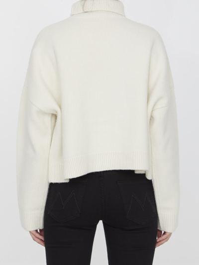 The Row Ezio Turtleneck Wool Cashmere Sweater In Ivory