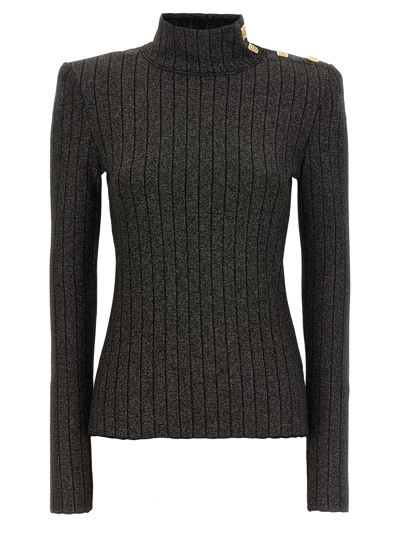 Shop Balmain Lurex Sweater In Black