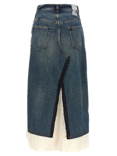 Miharayasuhiro Maison Mihara Yasuhiro Contrast Insert Skirt In Blue