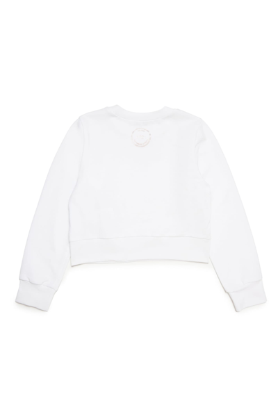 Shop N°21 N21s190f Sweat-shirt  Crew-neck Sequined Fringed Sweatshirt In White
