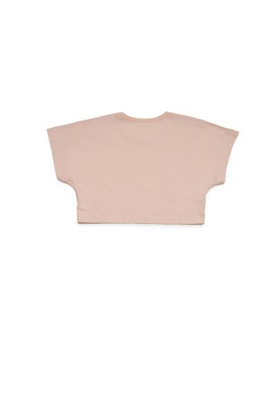 Shop N°21 N21t170f T-shirt  Branded Cropped T-shirt In Evening Sand Pink
