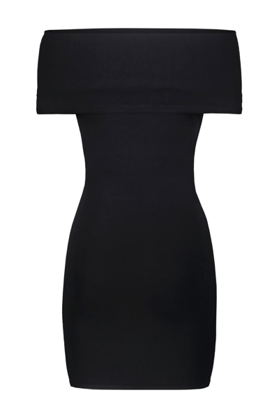 Shop Wardrobe.nyc Off Shoulder Mini Dress In Blk Black