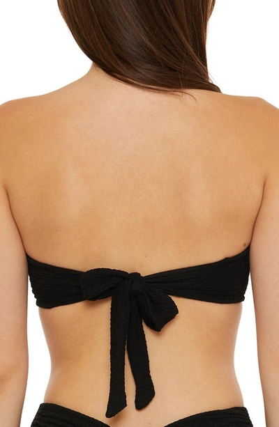 Shop Trina Turk Black Sands Textured Bandeau Bikini Top
