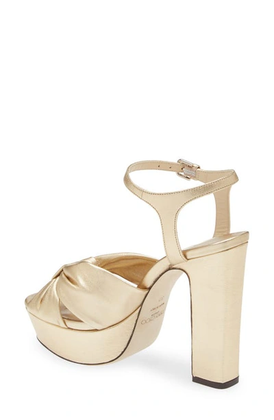 Jimmy Choo Heloise Metallic Ankle-strap Platform Sandals In Gold