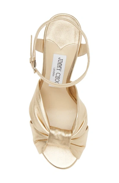 Jimmy Choo Heloise Metallic Ankle-strap Platform Sandals In Gold