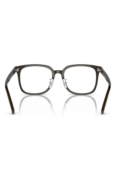 Shop Ray Ban 54mm Square Optical Glasses In Transparent Green