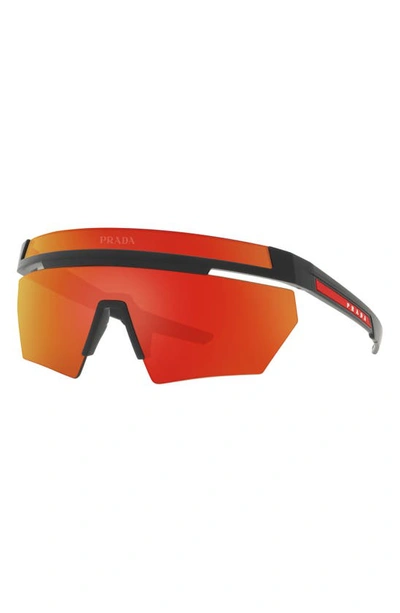 Shop Prada Shield Sunglasses In Orange