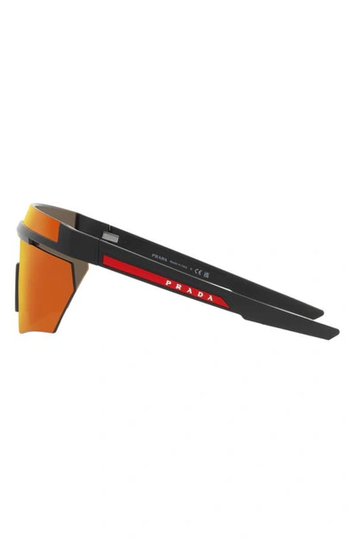 Shop Prada Linea Rossa Shield Sunglasses In Orange