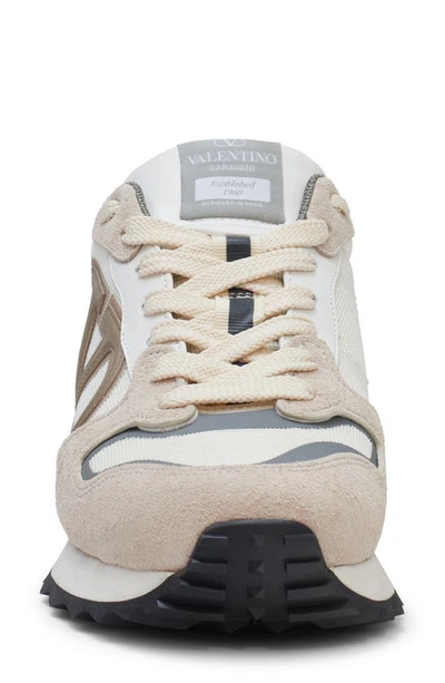 Shop Valentino Vlogo Pacemixed Media Sneaker In Ye3 Ghiaccio/amber/bianco