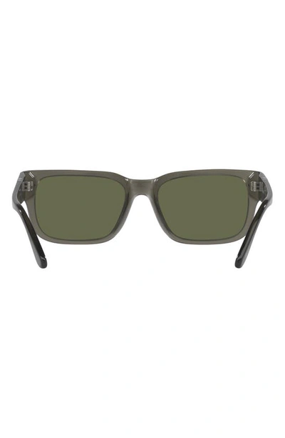 Persol 58mm Polarized Rectangular Sunglasses In Rose Gold Tort