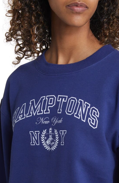 Shop Golden Hour Hamptons Graphic Sweatshirt In Washed Medieval Blue