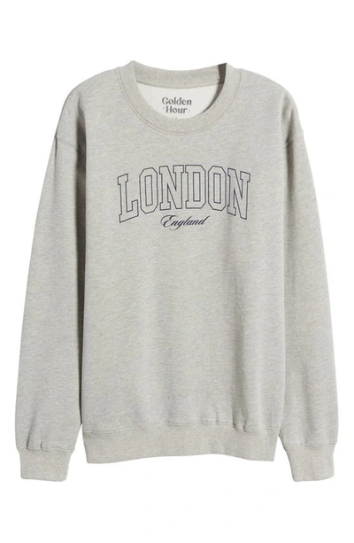 Shop Golden Hour London Graphic Sweatshirt In Heather Grey