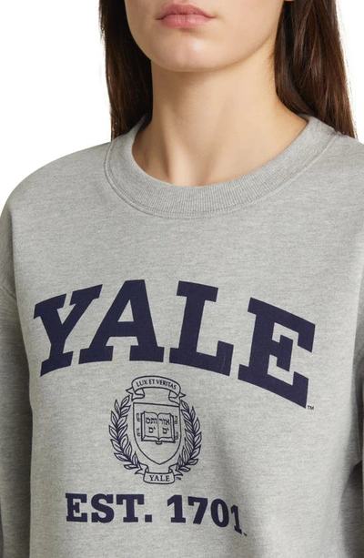 Shop Golden Hour Yale Graphic Sweatshirt In Heather Grey