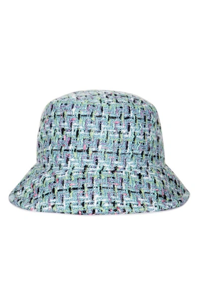 Shop Kurt Geiger Tweed Bucket Hat In Blue