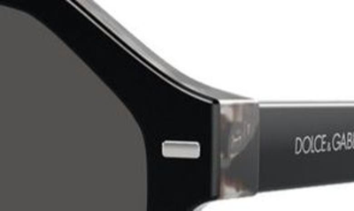Shop Dolce & Gabbana 60mm Pilot Sunglasses In Dark Grey