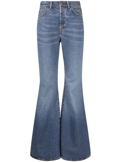 Shop Chloé Flared Denim Jeans In Blue
