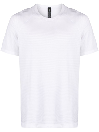 Shop Lululemon White Metal Vent Tech Short Sleeve T-shirt In Weiss