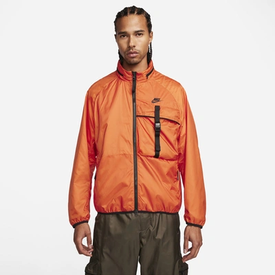 Shop Nike Mens  Tech N24 Pkbl Woven Lined Jacket In Orange/black