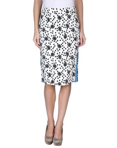 Shop Emanuel Ungaro Knee Length Skirt In White