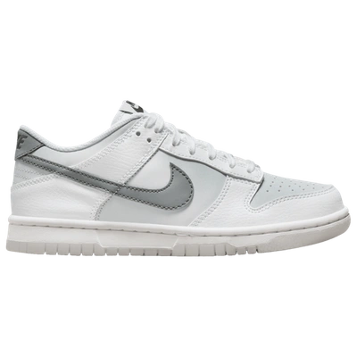 Shop Nike Boys  Dunk Low Gg In White/smoke Grey