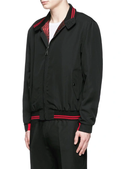 Shop Lanvin Zebra Jacquard Interior Trim Harrington Jacket