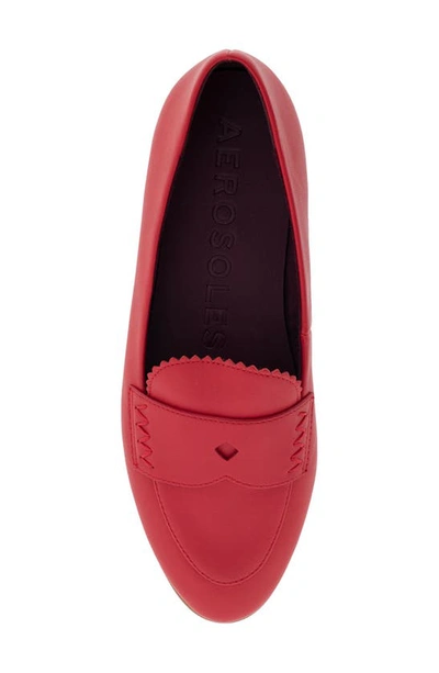 Shop Aerosoles Benvenuto Loafer In Racing Red Leather