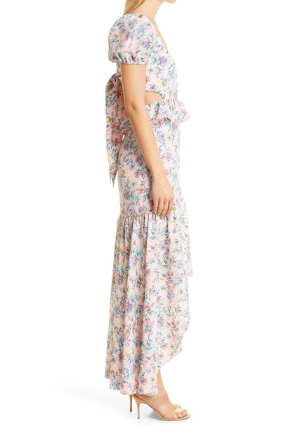 Likely Shondra Peplum Floral High-low Dress In Roseshadow Mult