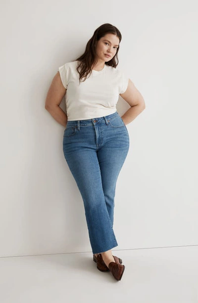 Madewell Raw Hem Kick Out Crop Jeans In Cherryville Wash