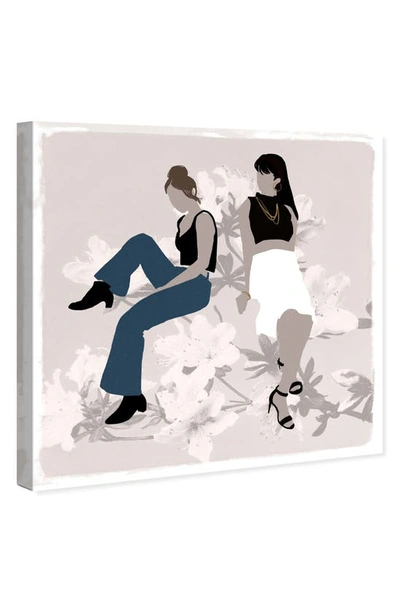 Wynwood Studio Flower Girls Canvas Wall Art In Grey