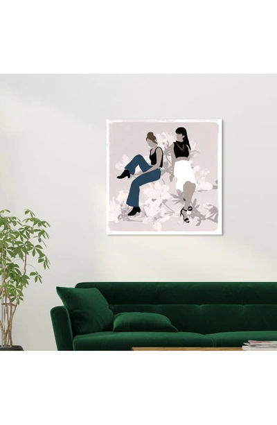 Wynwood Studio Flower Girls Canvas Wall Art In Grey