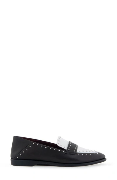 Shop Aerosoles Beatrix Two-tone Stud Loafer In Black Combo