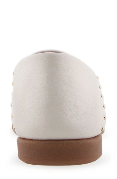 Shop Aerosoles Beatrix Two-tone Stud Loafer In Eggnog Leather