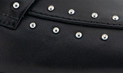 Shop Aerosoles Beatrix Two-tone Stud Loafer In Black Leather