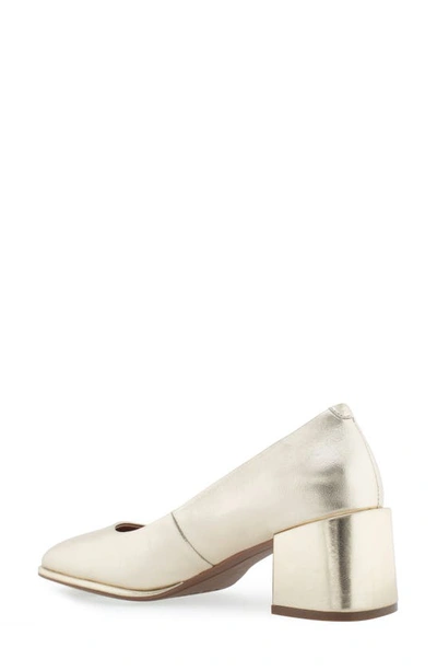 Shop Aerosoles Alae Block Heel Pump In Soft Gold Leather