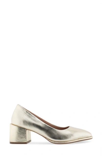 Shop Aerosoles Alae Block Heel Pump In Soft Gold Leather