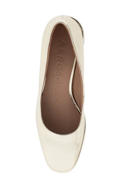 Shop Aerosoles Alae Block Heel Pump In Soft Gold Leather