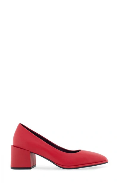 Shop Aerosoles Alae Block Heel Pump In Racing Red Leather