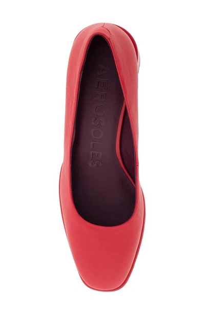 Shop Aerosoles Alae Block Heel Pump In Racing Red Leather